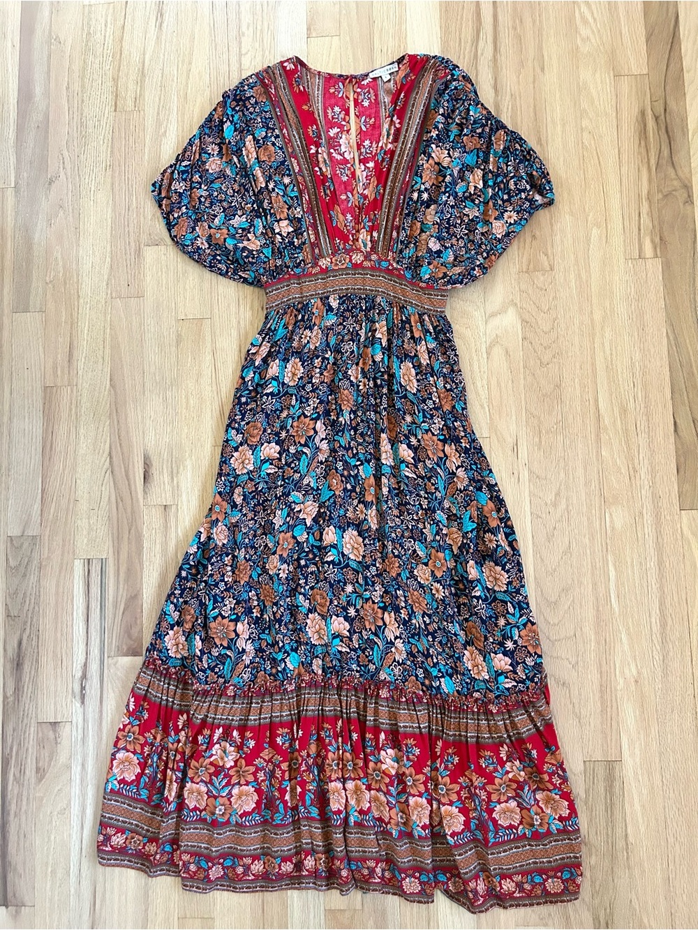 BALTIC BORN leanne midi dress boho paisley floral festival fall size L - Picture 5 of 13